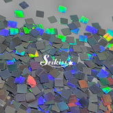 Silver Holo Squares Shape Glitter - Silver Glitter